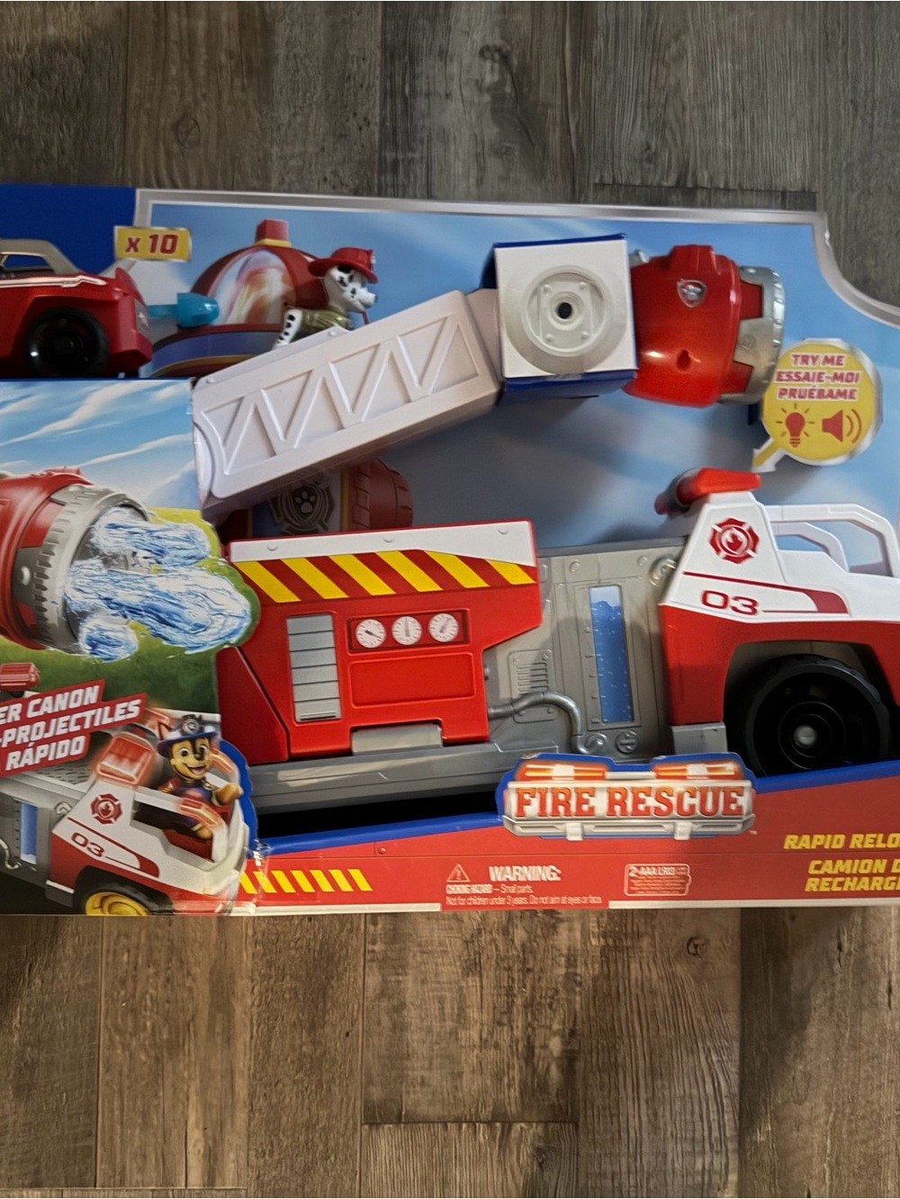 Paw Patrol Fire Rescue Ladder Truck Toy - Red, White, Blue